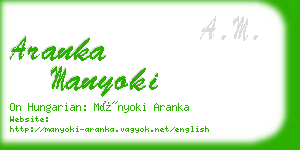 aranka manyoki business card